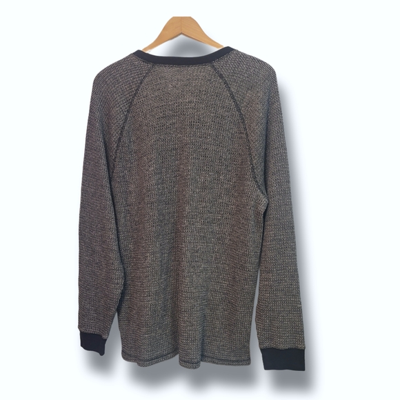 🌿Old Navy Men's XXL Gray Black Crew Neck Textured Thermal Longsleeve Shirt - Picture 8 of 12